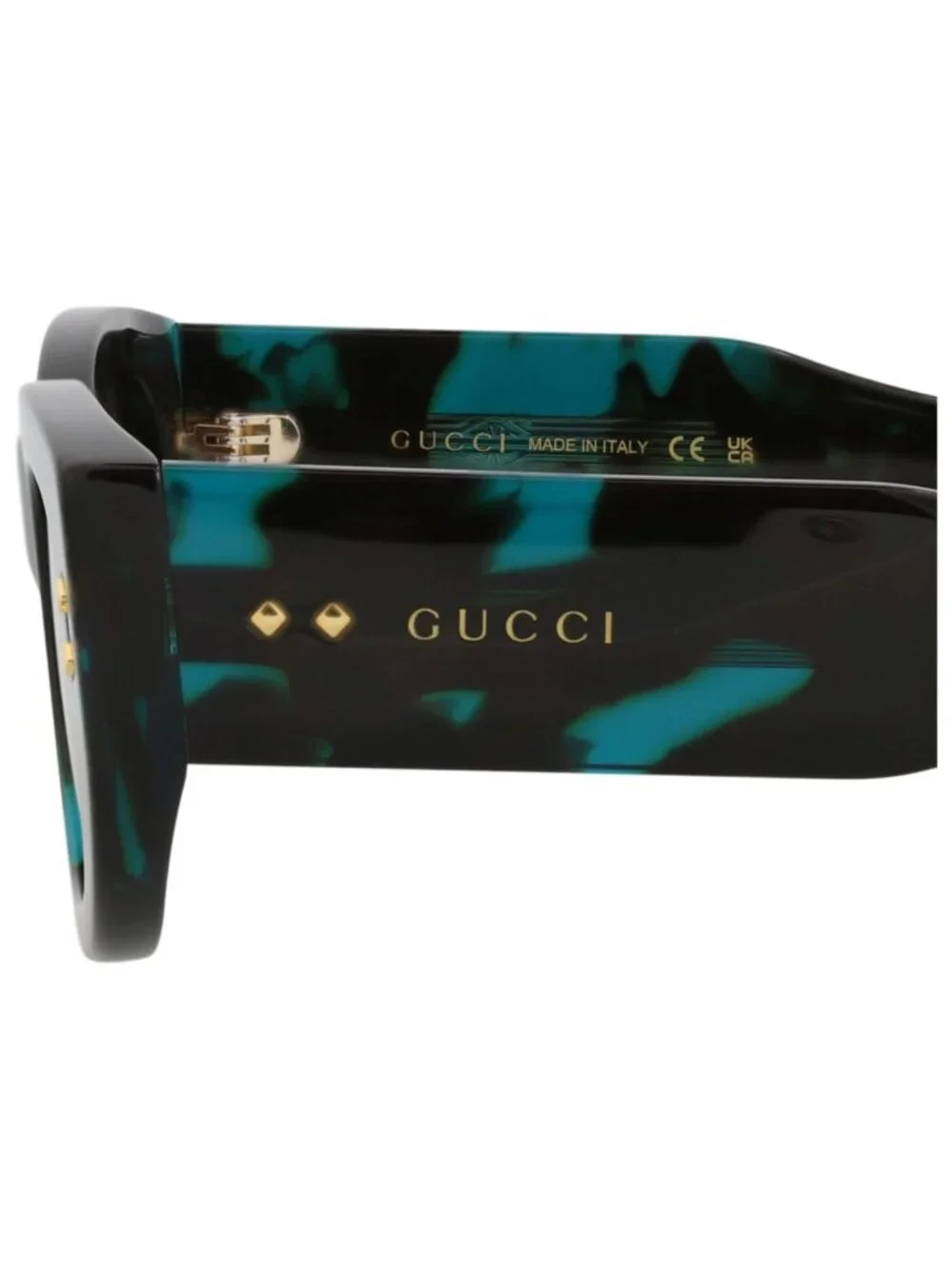 New Gucci Women's Sunglasses Square Rectangle Acetate Frame Havana Havana Grey